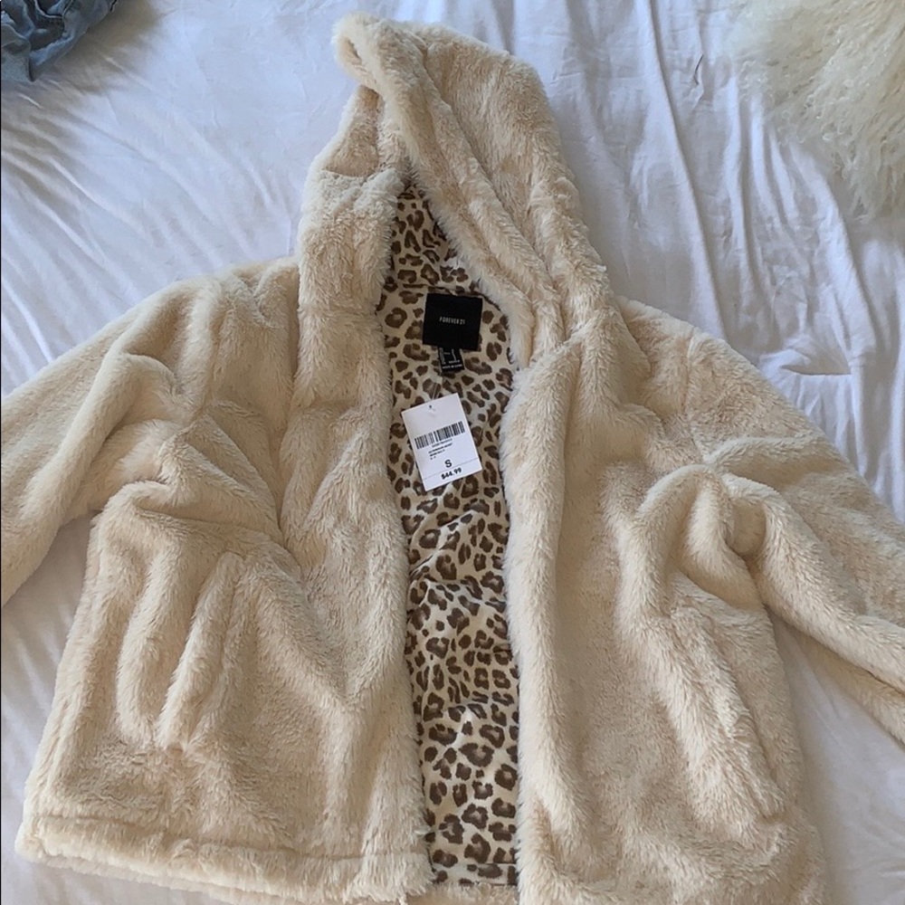 Forever 21 Faux Fur Jacket with Leopard